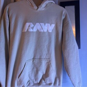 Men's Beige Hoodie Sweater, Raw Nutrition!! They don't sell this hoodie anymore.